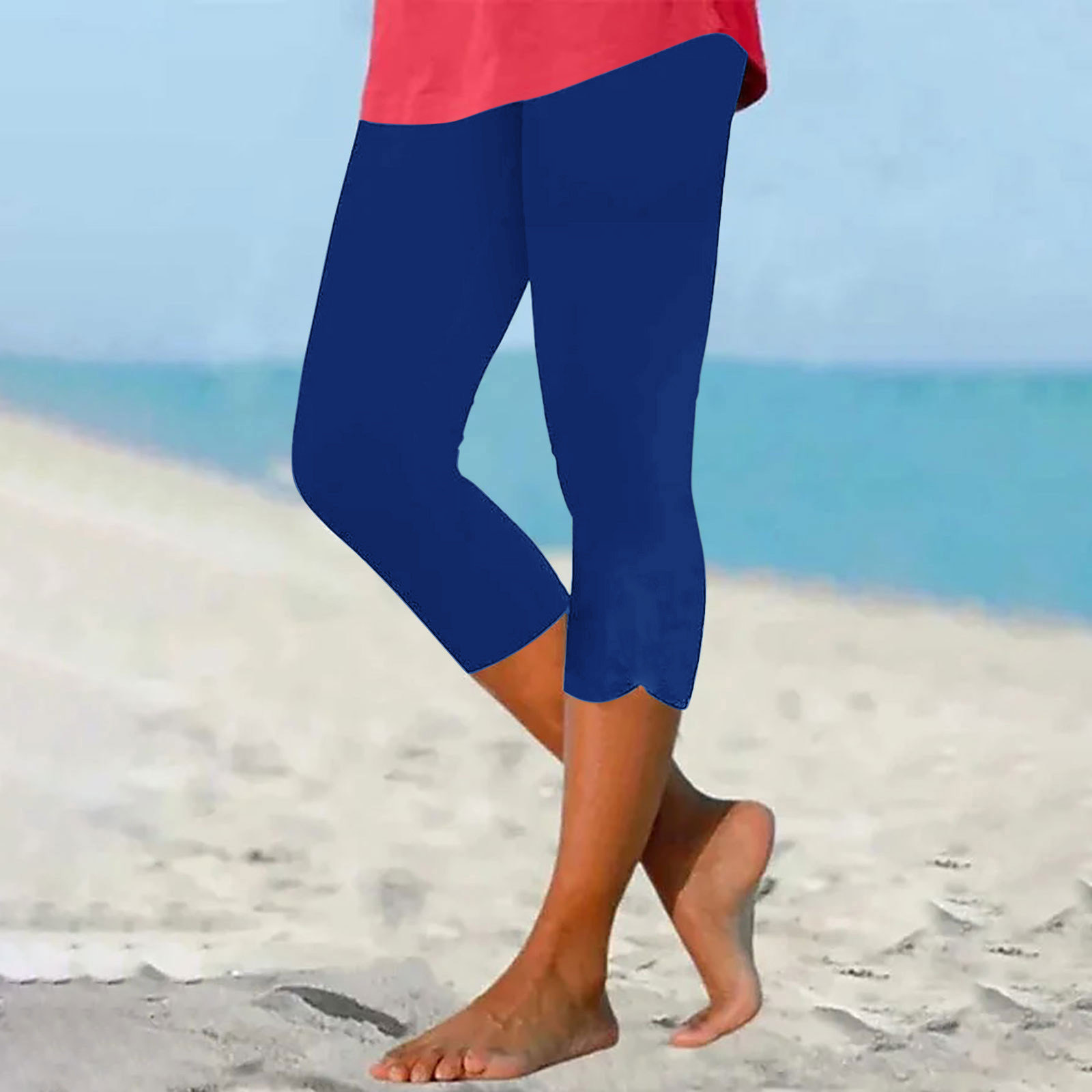 thumbnail image 2 of Leggings cortos de cintura alta para mujer: transpirables, realzan los glúteos, pantalones deportivos informales, 2 of 6